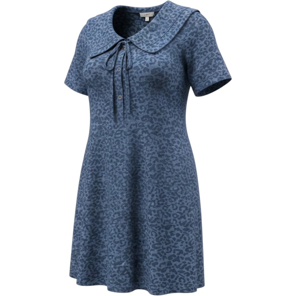 Oddi‎ Los Angeles Blue Leopard Print Peter Pan Collar Mini Dress 1XL